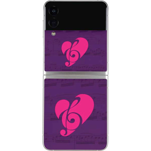 Purple Musical Notes Galaxy Z Flip3 5G Skin
