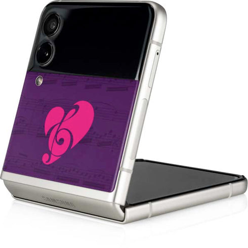 Purple Musical Notes Galaxy Z Flip3 5G Skin