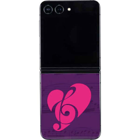 Purple Musical Notes Galaxy Z Flip5 5G Skin