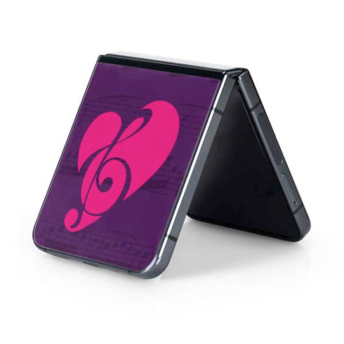 Purple Musical Notes Galaxy Z Flip5 5G Skin