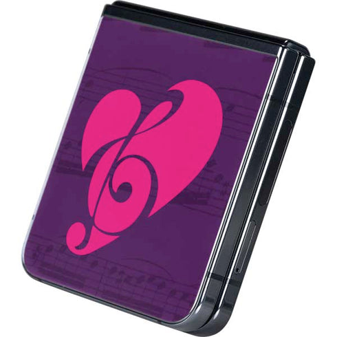 Purple Musical Notes Galaxy Z Flip5 5G Skin