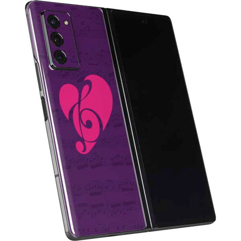 Purple Musical Notes Galaxy Z Fold2 5G Skin