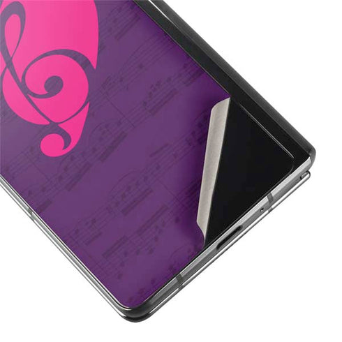 Purple Musical Notes Galaxy Z Fold2 5G Skin