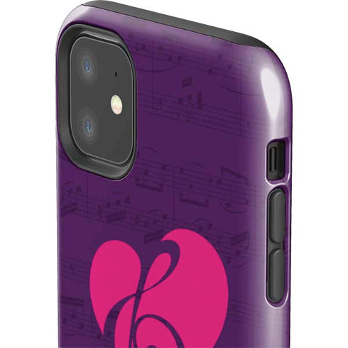 Purple Musical Notes iPhone 11 Impact Case
