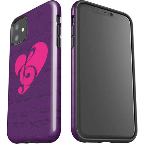Purple Musical Notes iPhone 11 Impact Case