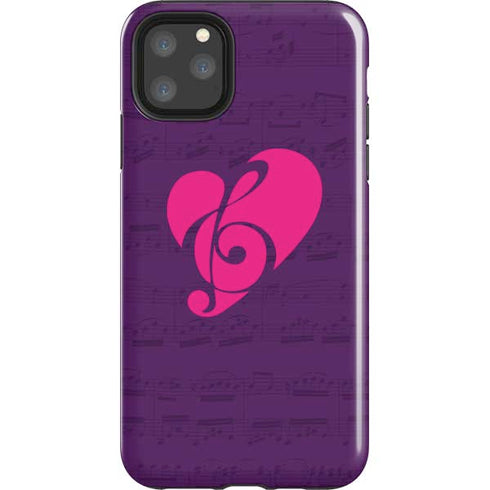 Purple Musical Notes iPhone 11 Pro Max Impact Case
