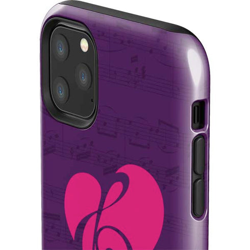 Purple Musical Notes iPhone 11 Pro Max Impact Case
