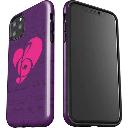 Purple Musical Notes iPhone 11 Pro Max Impact Case