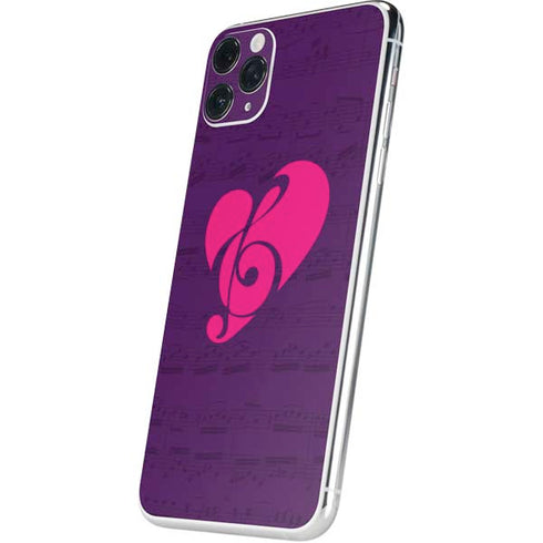Purple Musical Notes iPhone 11 Pro Max Skin