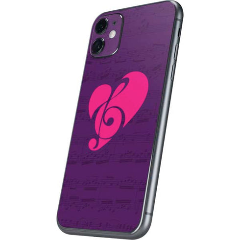 Purple Musical Notes iPhone 11 Skin