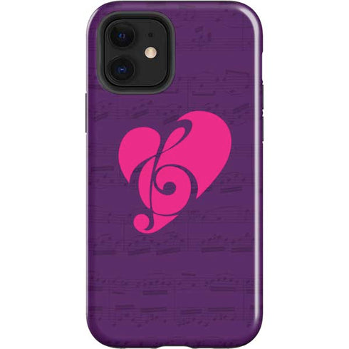 Purple Musical Notes iPhone 12 Impact Case