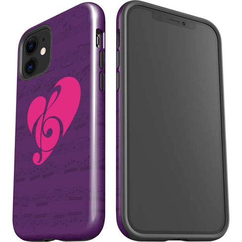 Purple Musical Notes iPhone 12 Impact Case