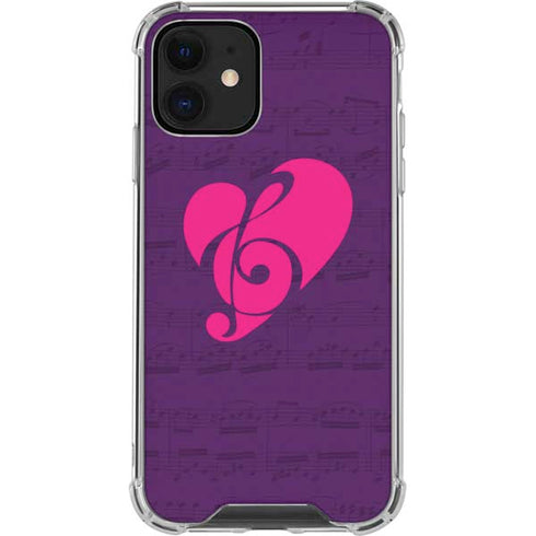 Purple Musical Notes iPhone 12 Mini Clear Case