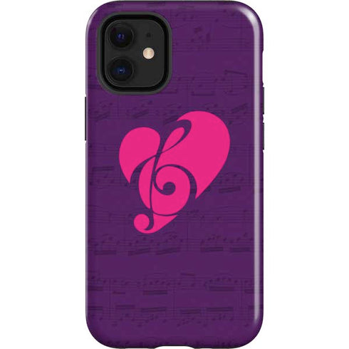 Purple Musical Notes iPhone 12 Mini Impact Case