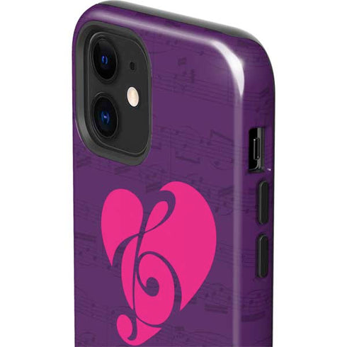Purple Musical Notes iPhone 12 Mini Impact Case