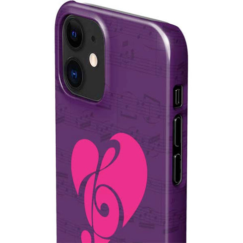 Purple Musical Notes iPhone 12 Mini Lite Case