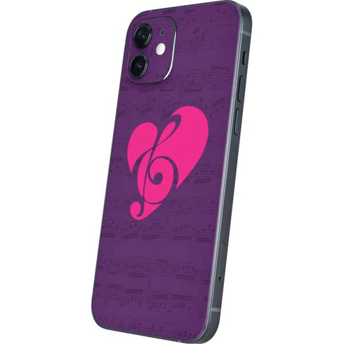 Purple Musical Notes iPhone 12 Mini Skin
