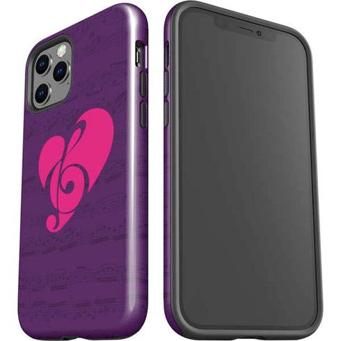 Purple Musical Notes iPhone 12 Pro Max Impact Case