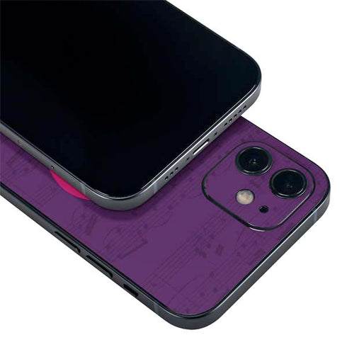 Purple Musical Notes iPhone 12 Skin