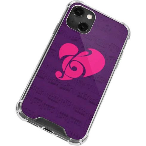 Purple Musical Notes iPhone 13 Mini Clear Case