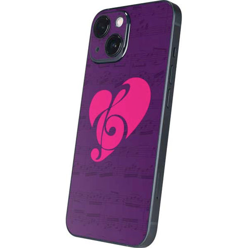 Purple Musical Notes iPhone 13 Mini Skin