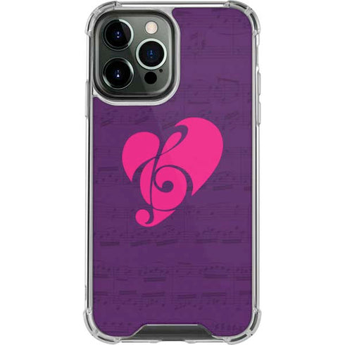 Purple Musical Notes iPhone 13 Pro Max Clear Case
