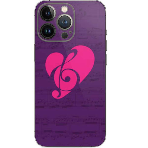 Purple Musical Notes iPhone 13 Pro Skin