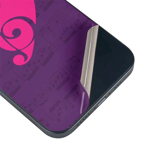 Purple Musical Notes iPhone 13 Skin