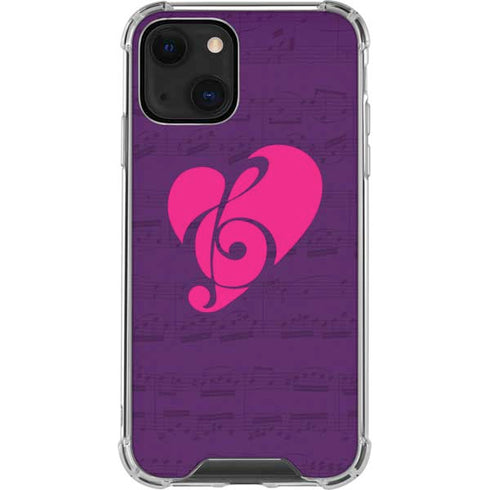 Purple Musical Notes iPhone 14 Plus Clear Case