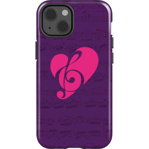 Purple Musical Notes iPhone 15 Impact Case