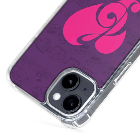 Purple Musical Notes iPhone 15 Plus MagSafe Case