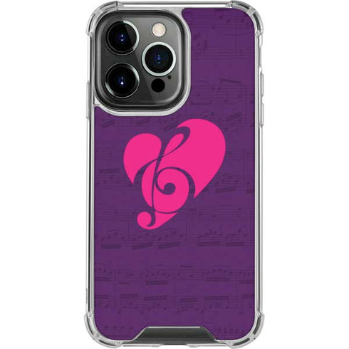 Purple Musical Notes iPhone 14 Pro Clear Case