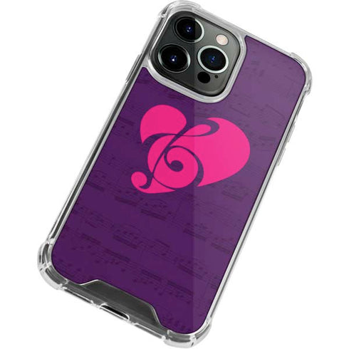 Purple Musical Notes iPhone 14 Pro Clear Case