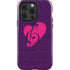 Purple Musical Notes iPhone 14 Pro Impact Case
