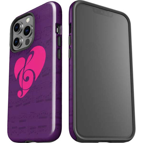 Purple Musical Notes iPhone 15 Pro Impact Case
