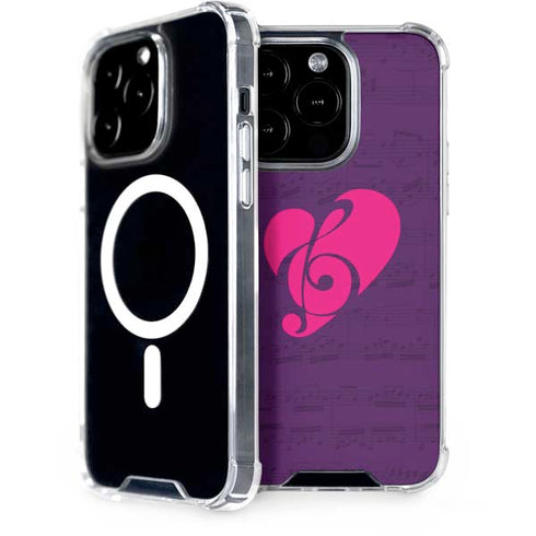 Purple Musical Notes iPhone 15 Pro MagSafe Case