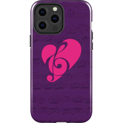Purple Musical Notes iPhone 15 Pro Max Impact Case
