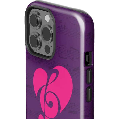 Purple Musical Notes iPhone 15 Pro Max Impact Case