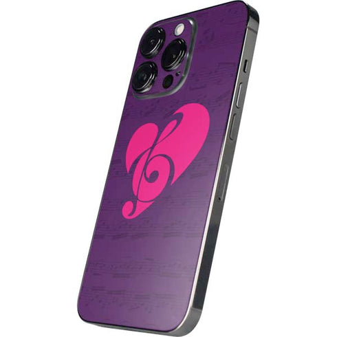 Purple Musical Notes iPhone 14 Pro Skin
