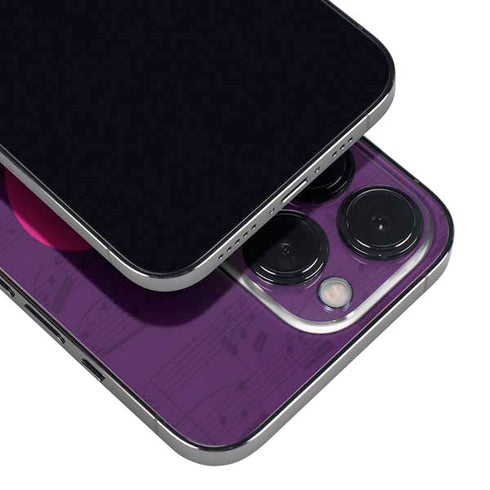 Purple Musical Notes iPhone 14 Pro Skin