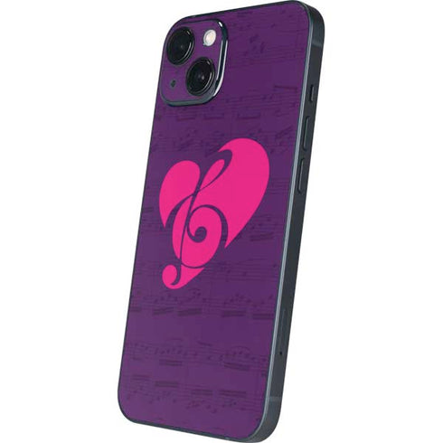 Purple Musical Notes iPhone 14 Skin