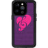 Purple Musical Notes iPhone 15 Pro Waterproof Case