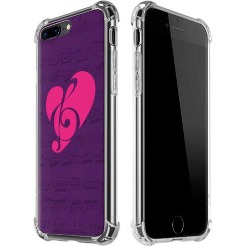 Purple Musical Notes iPhone 7/8 Plus Clear Case