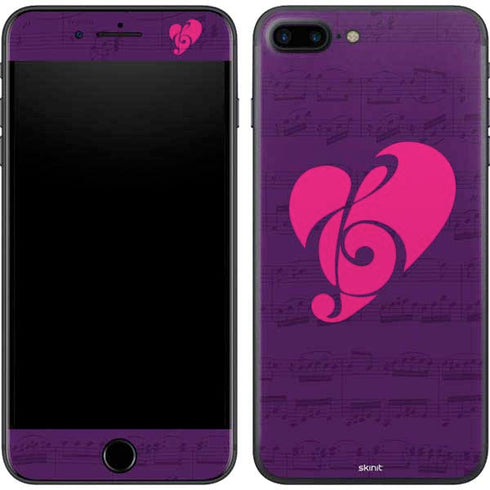 Purple Musical Notes iPhone 8 Plus Skin