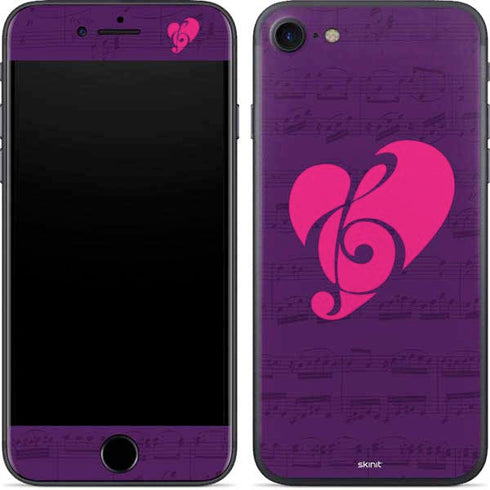 Purple Musical Notes iPhone 8 Skin