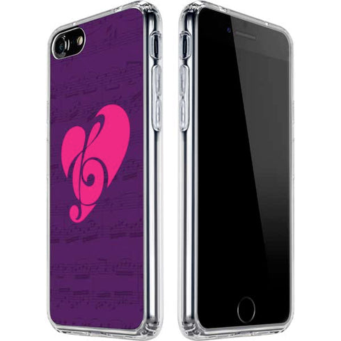Purple Musical Notes iPhone SE (2nd & 3rd Gen) Clear Case