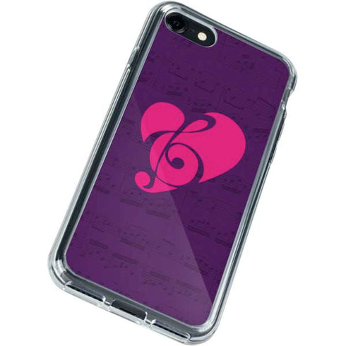 Purple Musical Notes iPhone SE (2nd & 3rd Gen) Clear Case