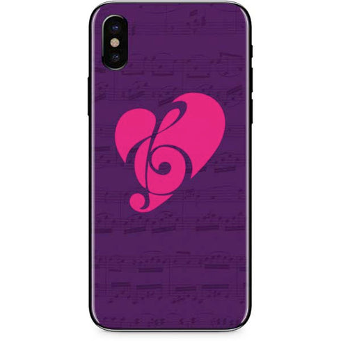 Purple Musical Notes iPhone X Skin