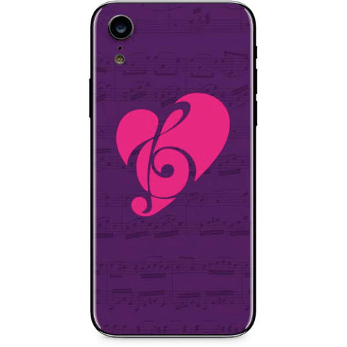 Purple Musical Notes iPhone XR Skin