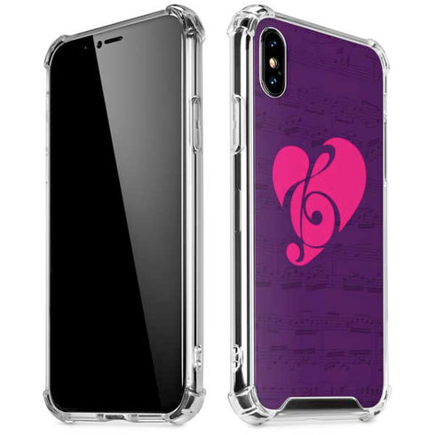 Purple Musical Notes iPhone XS Max Clear Case